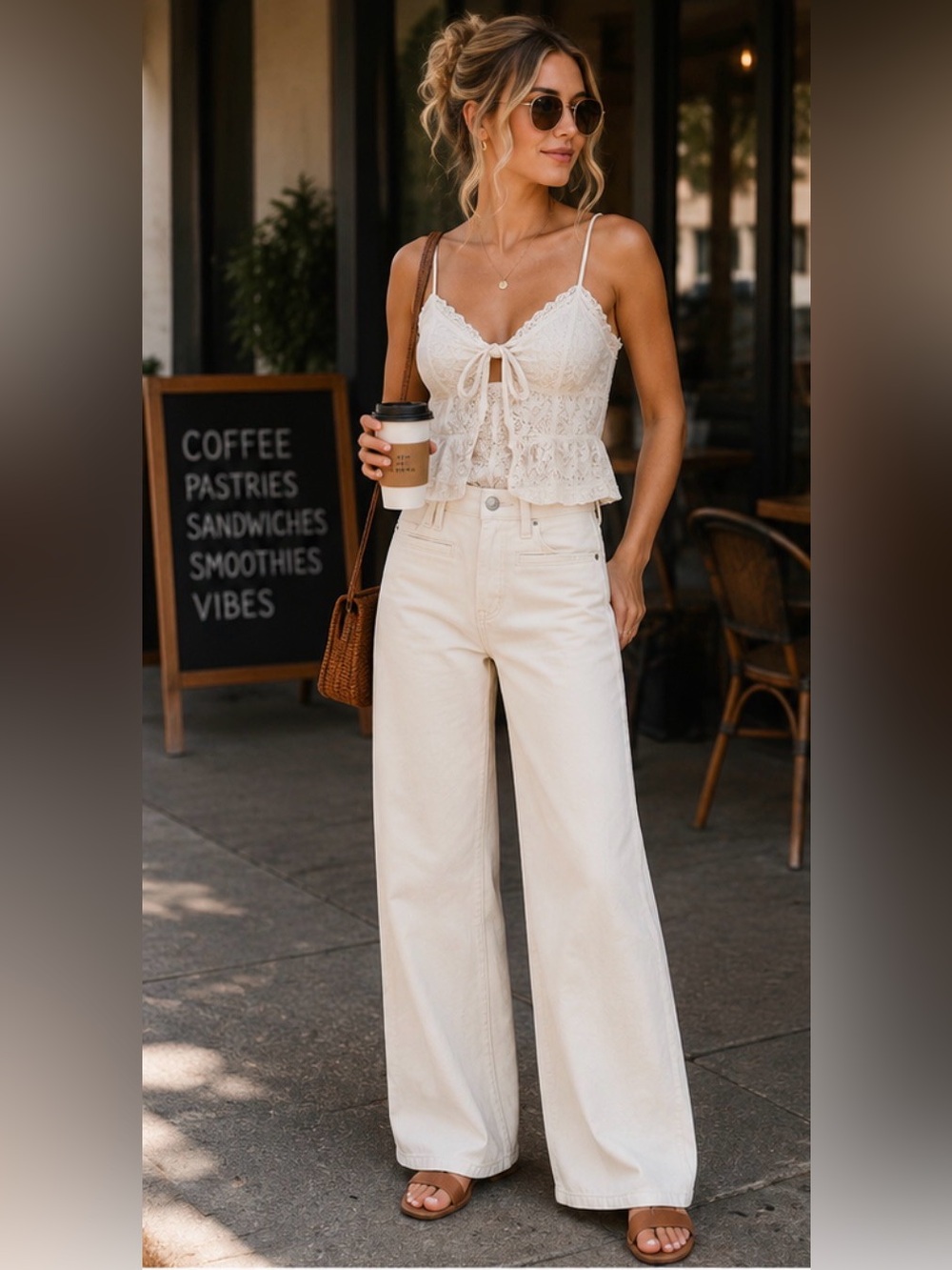 New‼️ Citizens Of Humanity - 🤍Marzipan Gaucho Trouser Wide Leg Jeans Off White - Picture 4 of 16